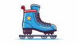 Ice skating vector icon line illustration