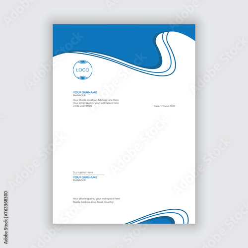 Abstract business letterhead template