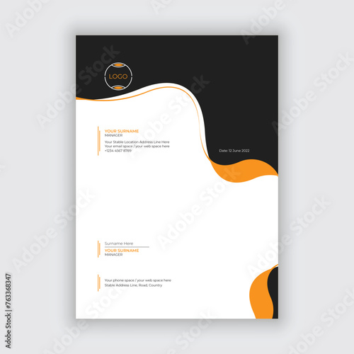 Abstract business letterhead template