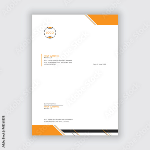 Abstract business letterhead template
