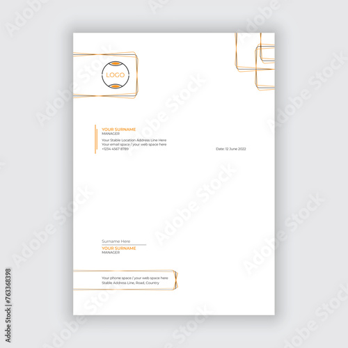 Abstract business letterhead template