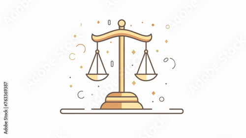 Justice scale icon. Line Art Style Design 