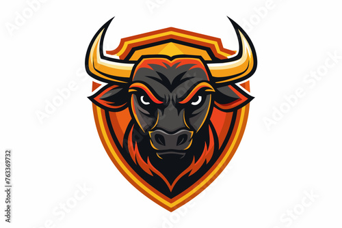a sports team logo featuring a bull vector art illustration 
