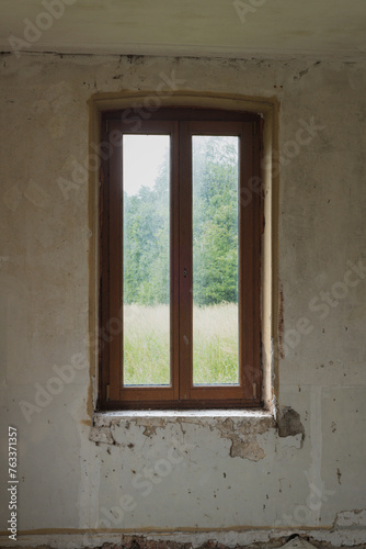 old window in the old wall