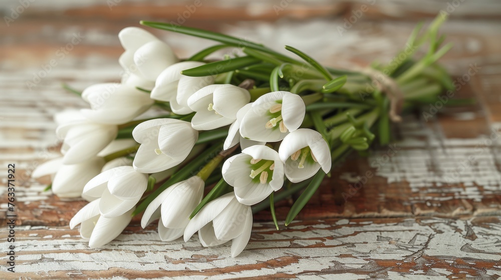 Beautiful bunch of snowdrops flowers Beautiful bunch of snowdrops flowers