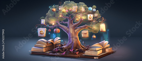 Literacy tree books as leaves