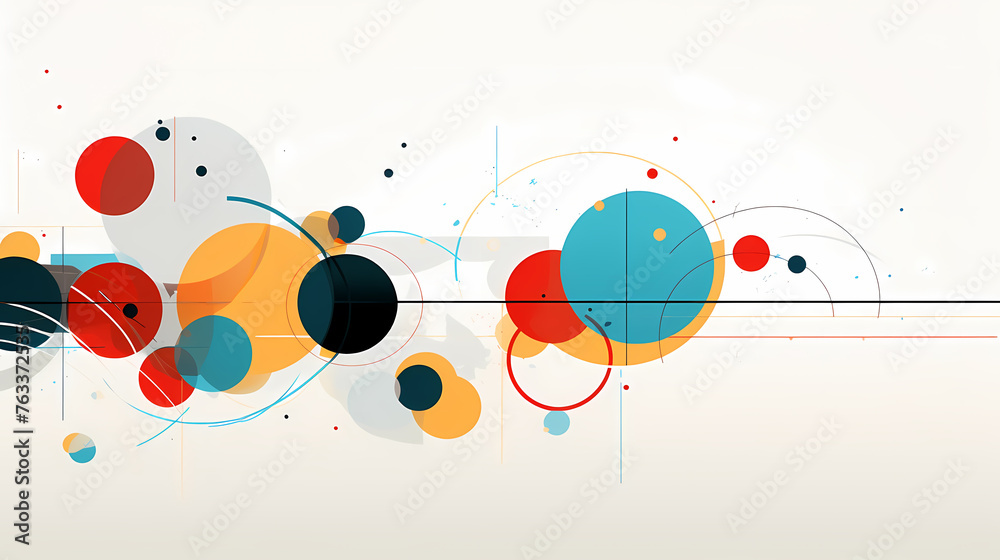 Abstract flat vector design featuring circles and lines Abstract flat vector design featuring circles and lines