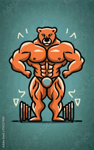red white black modern style minimalist lines of a strong muscle pose strong body builder anatomy man at gym with bundle Doing exercises in all body positions using different gym equipment