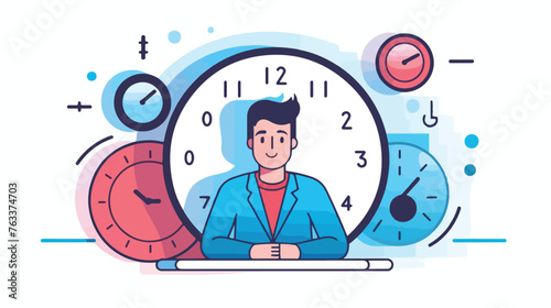 Passing Time Icon With Outline Style Time Management