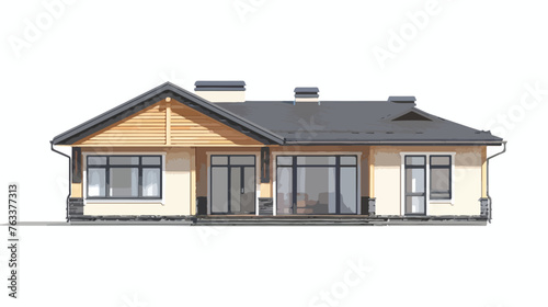 Rendering country private house flat vector isolated © Aina