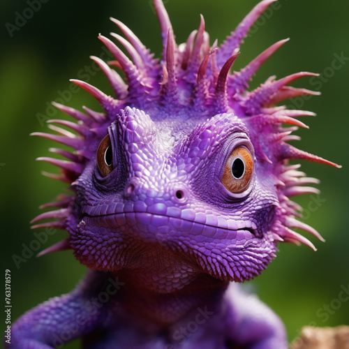 poisonous little purple lizard with spikes сreated with Generative Ai