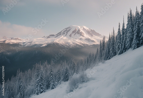 Mt rainier national park in winter © ArtisticLens