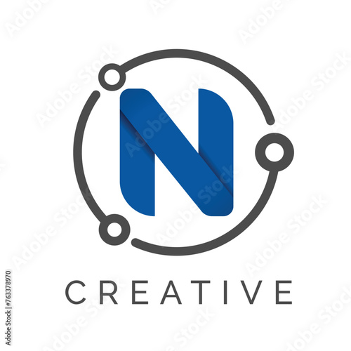 N Logo Design Vector Template photo