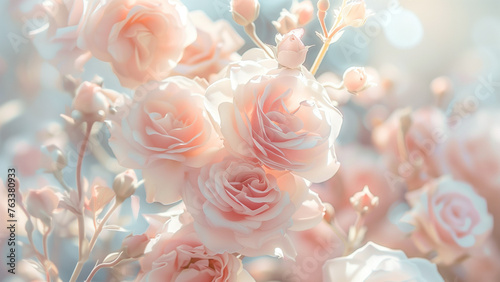 Petal Panorama: Background Bursting with Pale Roses © 대연 김