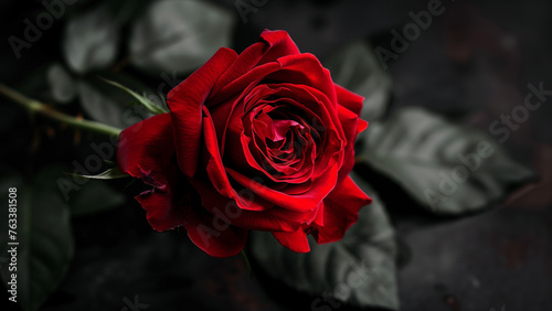 Crimson Contrast  Red Roses on Black Background