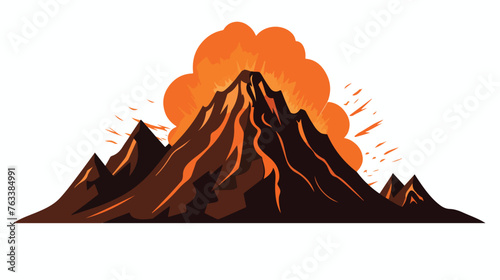 Volcano Icon Vector Flat Graphic Design