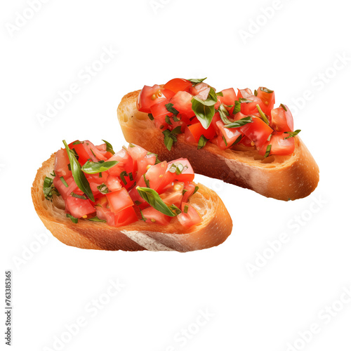 bruschetta isolated on white, png