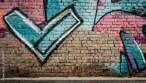 Urban Graffiti Art on Brick Wall Background 