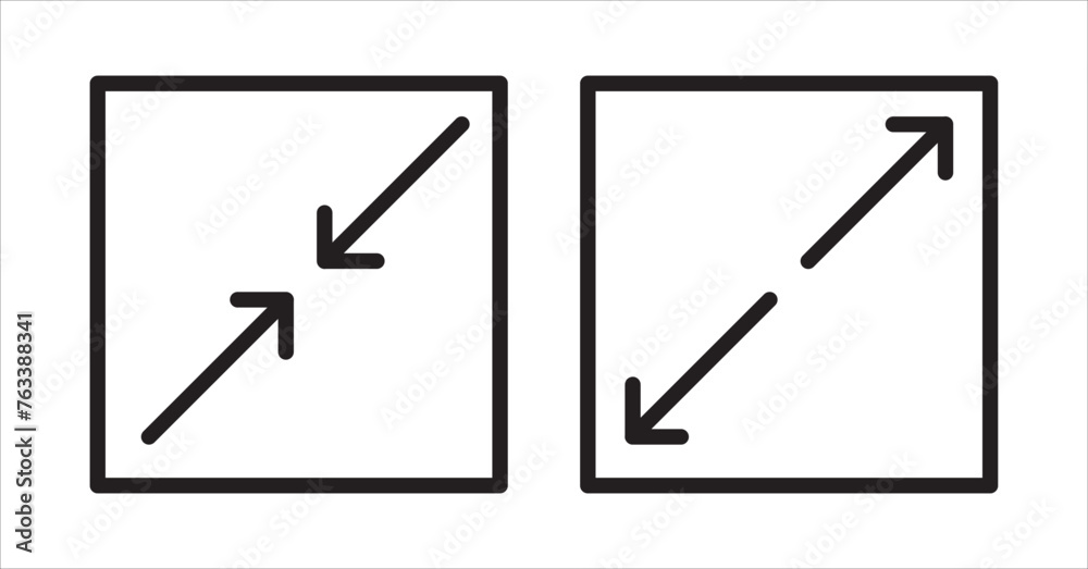 Expand size icon zoom icon. Enlarge vector symbol. Simple zoom arrow icons. expansion and contraction icon set. EPS10 Expand size icon zoom icon. Enlarge vector symbol. Simple zoom arrow icons. expansion and contraction icon set. EPS10