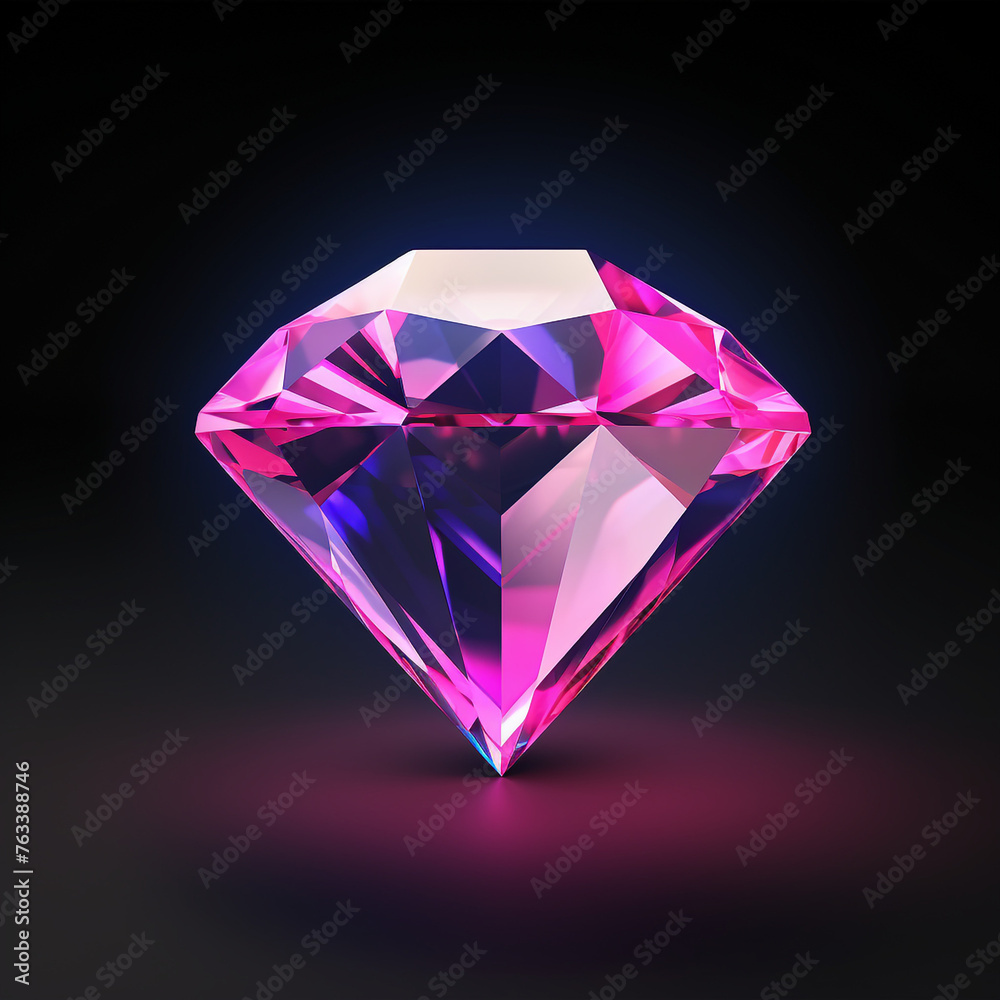 3d icon, one cartoon toy diamond,3d lllustration, sleek, game props сreated with Generative Ai