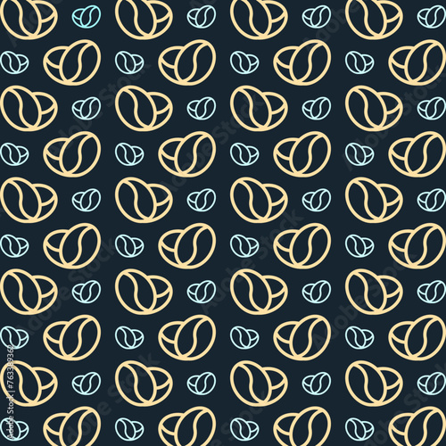 Coffee Bean charming trendy multicolor repeating pattern vector illustration background