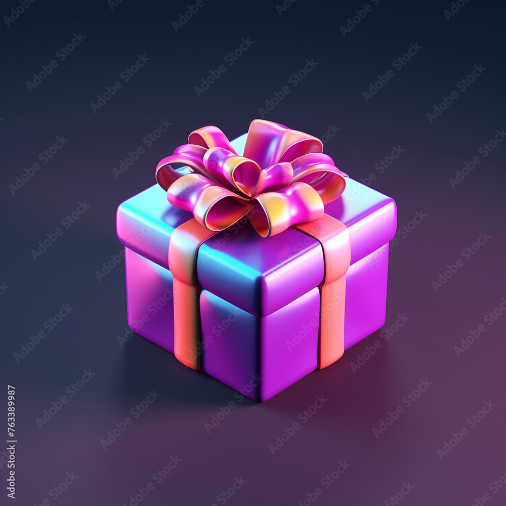 3d icon, one cartoon toy gift box,3d lllustration, sleek, game props сreated with Generative Ai 3d icon, one cartoon toy gift box,3d lllustration, sleek, game props сreated with Generative Ai