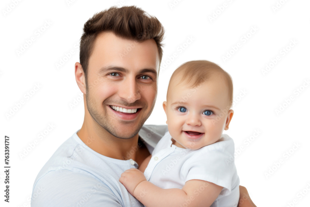 Portrait of Father holding baby with his arms isolated on transparent png background, Dad and baby moment, cute and adorable little infant. Portrait of Father holding baby with his arms isolated on transparent png background, Dad and baby moment, cute and adorable little infant.