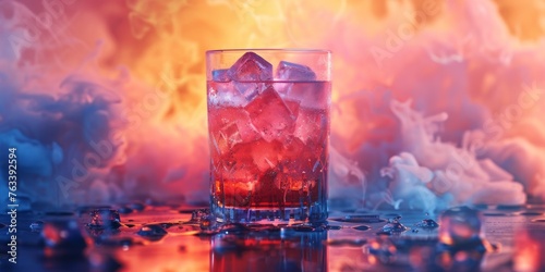 A popular cocktail drink with ice
