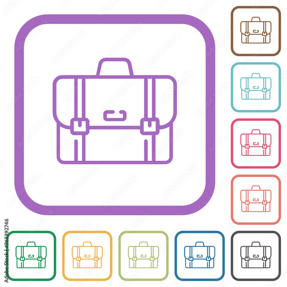 Briefcase outline simple icons Briefcase outline simple icons