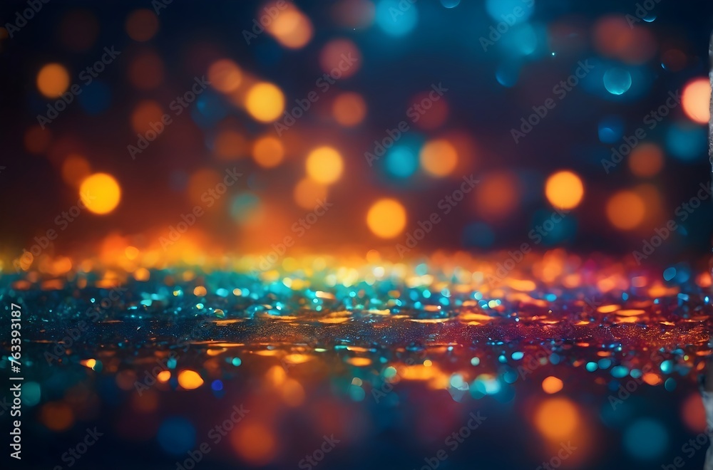 the background is an abstract, bright, colorful and sparkling scene dominated by orange and blue tones the background is an abstract, bright, colorful and sparkling scene dominated by orange and blue tones