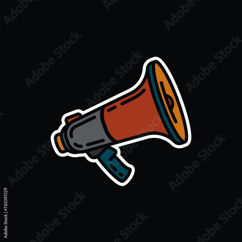 Original vector illustration. The contour icon of the speaker. A design element.