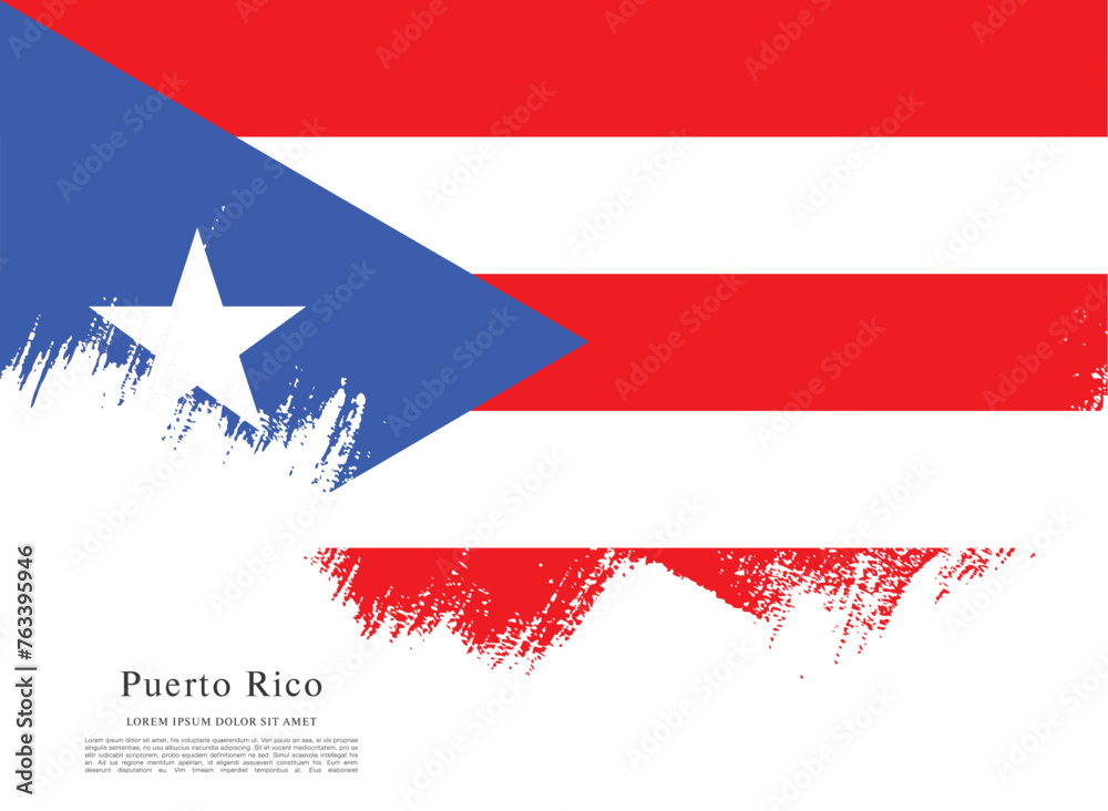 Obraz premium Flag of Puerto Rico vector illustration