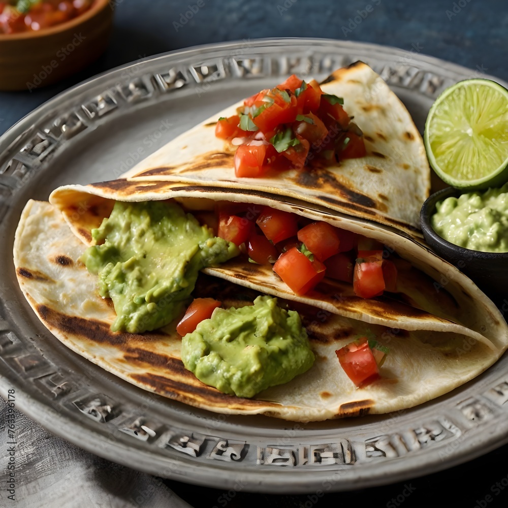 Vegetarian Quesadillas with Guacamole and Salsa Delight Vegetarian Quesadillas with Guacamole and Salsa Delight