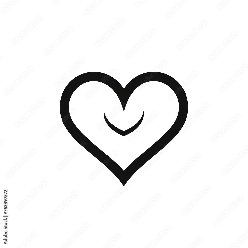 heart in the style of minimalist black line icon on a white background, clean and rounded edges сreated with Generative Ai heart in the style of minimalist black line icon on a white background, clean and rounded edges сreated with Generative Ai