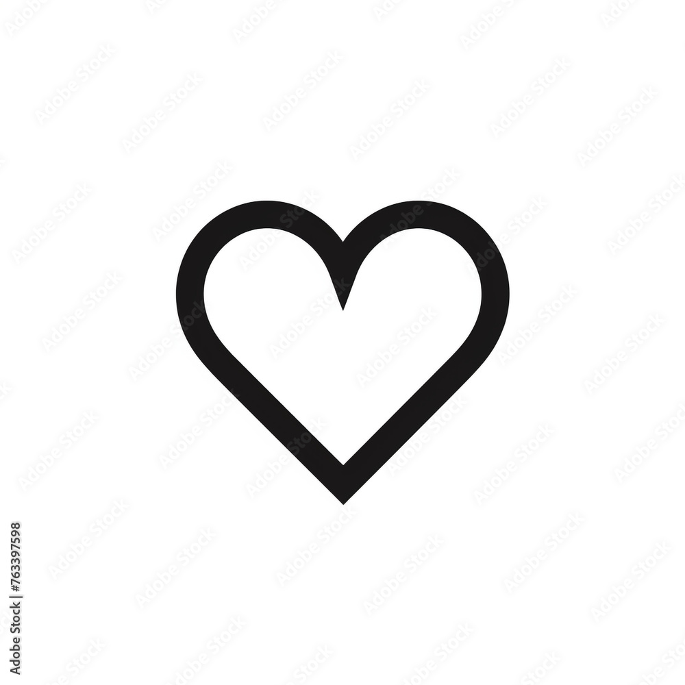 heart in the style of minimalist black line icon on a white background, clean and rounded edges сreated with Generative Ai heart in the style of minimalist black line icon on a white background, clean and rounded edges сreated with Generative Ai