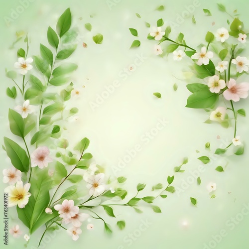 Nature’s Artistry: Floral Frame in Soft Green 