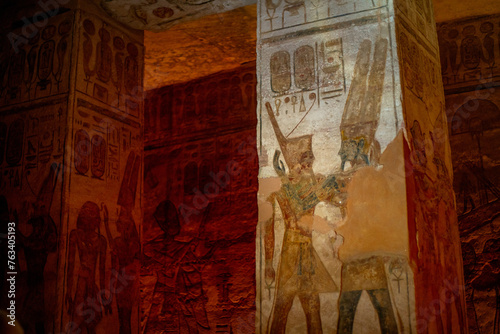 Abu Simbel temples, inside the Great Temple of Ramesses II, Aswan, Egypt
