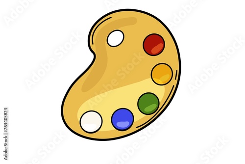 Artist paint palette icon illustration