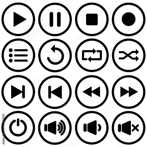 Set of multimedia and audio icons