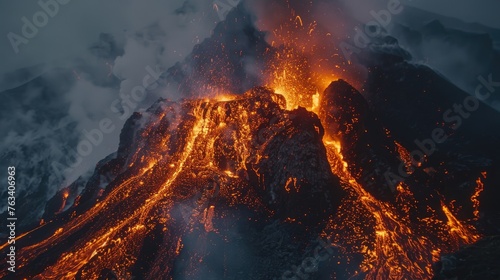 Drone footage of Iceland volcano eruption