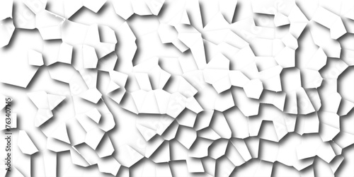  Abstract white paper cut shadows background realistic crumpled paper decoration textured with multi tiles mosaic seamless pattern. Quartz cream white Broken Stained Glass.3d shapes.
