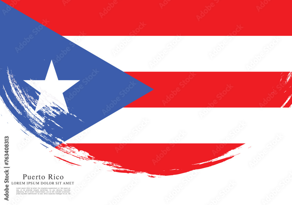 Obraz premium Flag of Puerto Rico vector illustration