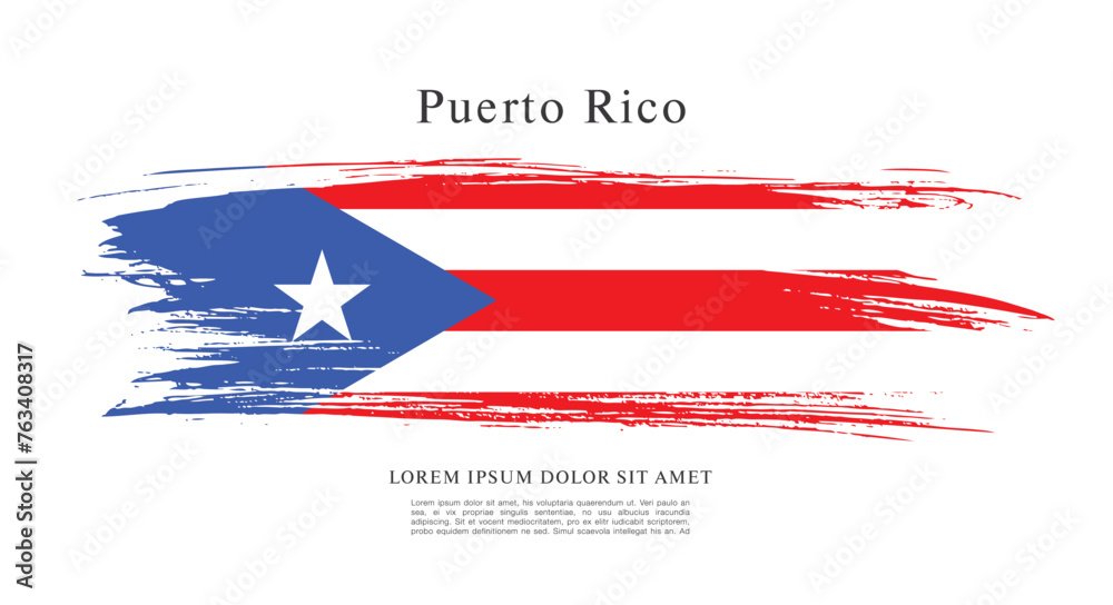 Obraz premium Flag of Puerto Rico vector illustration