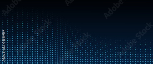 Abstract blue star on black halftone background with futuristic grunge pattern, dots, waves modern pop art texture vector for posters, websites, business cards, covers.