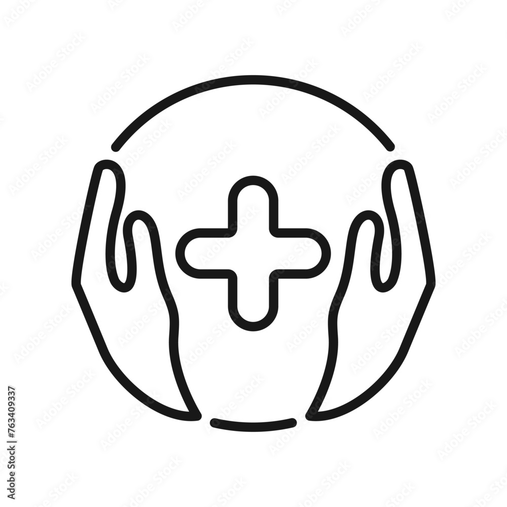 Medical help simple line symbol, keep healthy, vector icon for user interface. Medical help simple line symbol, keep healthy, vector icon for user interface.