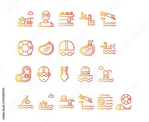 Swimming icons pack