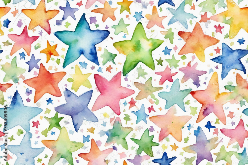 Pastel colorful stars on white backgrouund pattern seamless background - Seamless tile Pastel colorful stars on white backgrouund pattern seamless background - Seamless tile