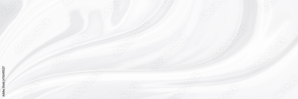 White gray satin texture that is white silver fabric silk panorama background with beautiful soft blur pattern natural.