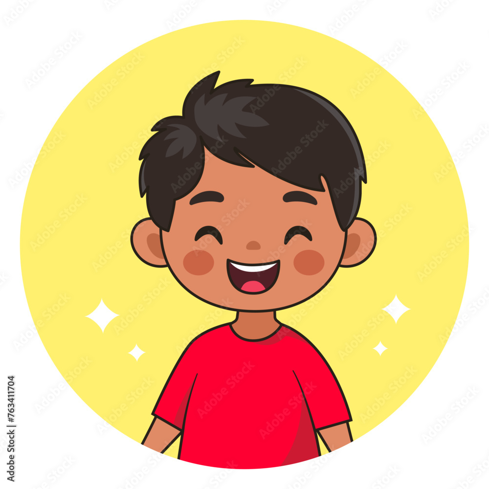 Smiling Chinese boy. Happy child. Avatar for social networks. Vector illustration Smiling Chinese boy. Happy child. Avatar for social networks. Vector illustration