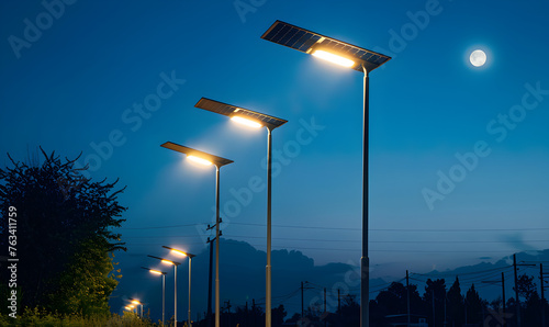 Solar street lights, carbon neutral new energy.